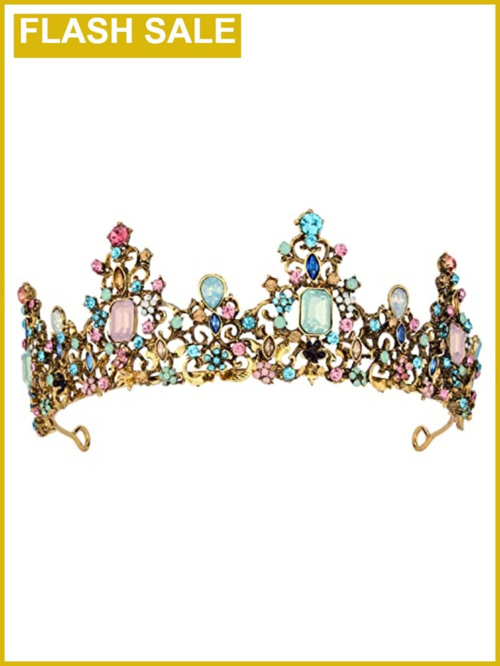 Baroque Rhinestone Tiara Crown Princess Headpiece for Girls Wedding
